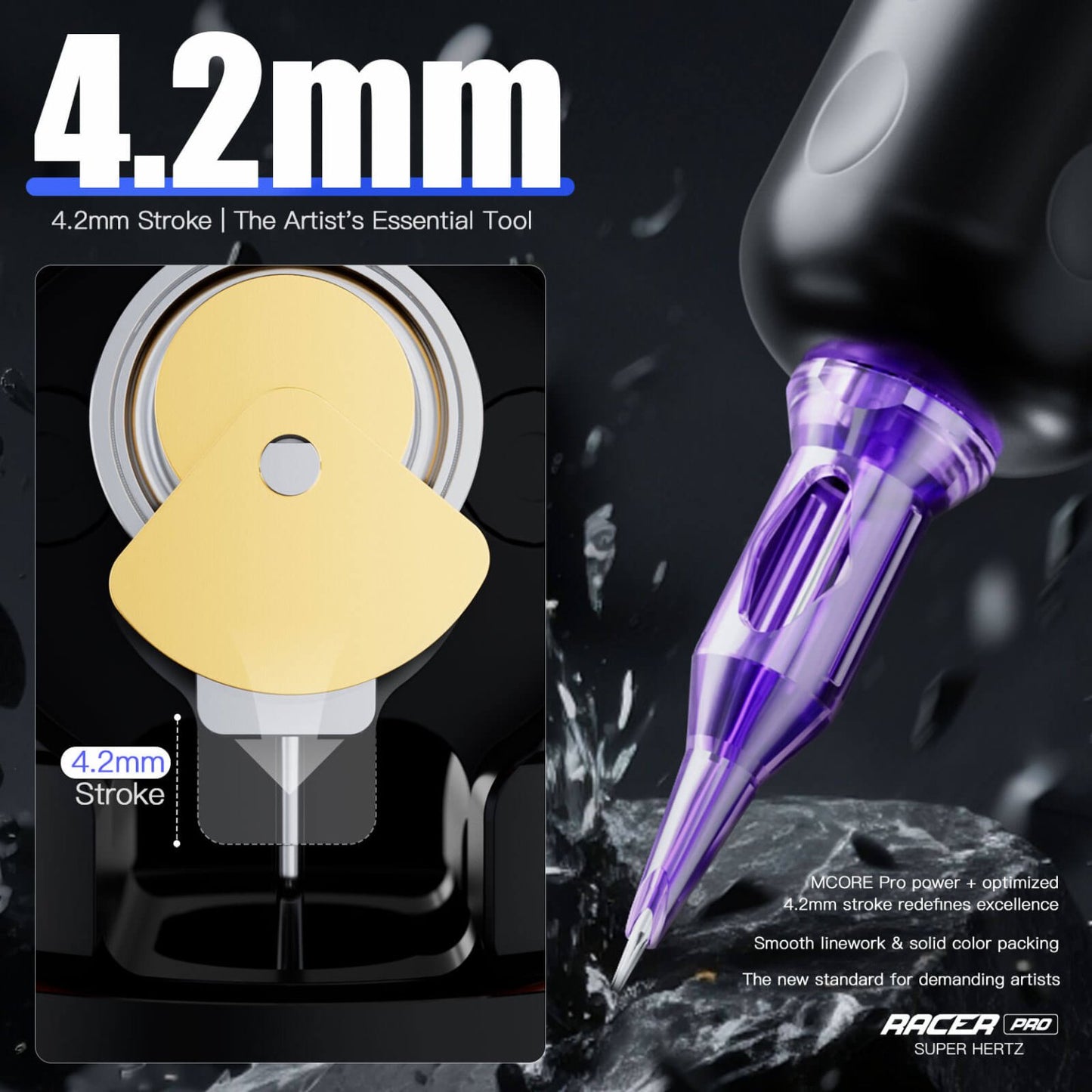 MAST RACER PRO ワイヤレスタトゥーマシン｜4.2mm Stroke
