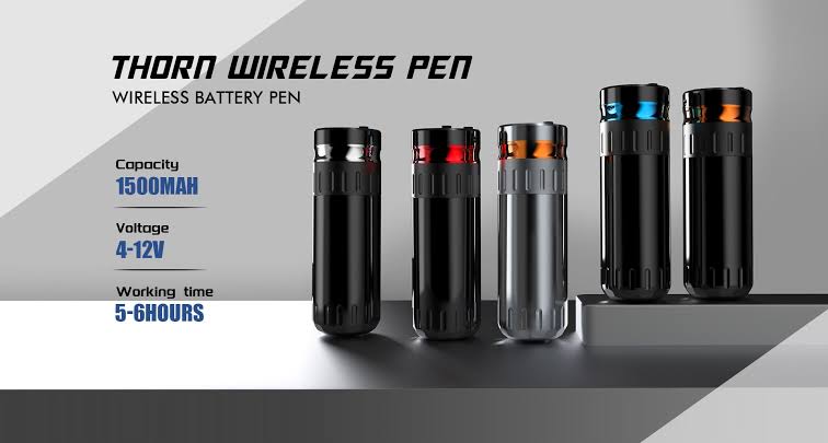 INKONE-THORN Short Wireless Tattoo Pen with 2 batteries