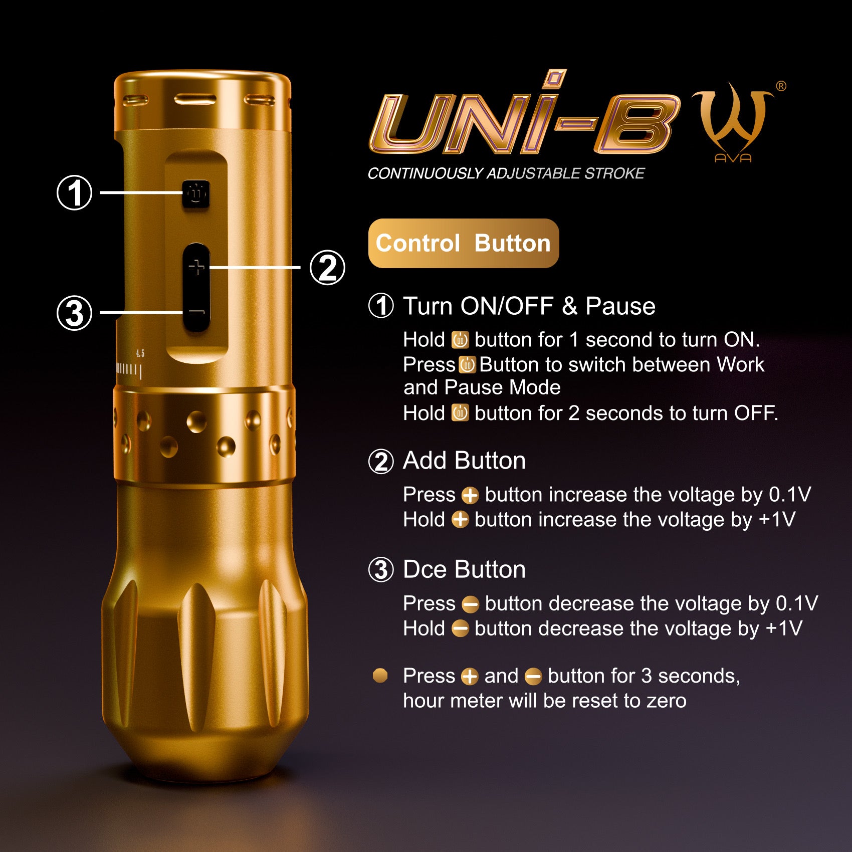 AVA ワイヤレスタトゥーマシン AVA タトゥーマシン 【公式通販】 AVA