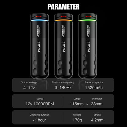 MAST RACER PRO ワイヤレスタトゥーマシン｜4.2mm Stroke
