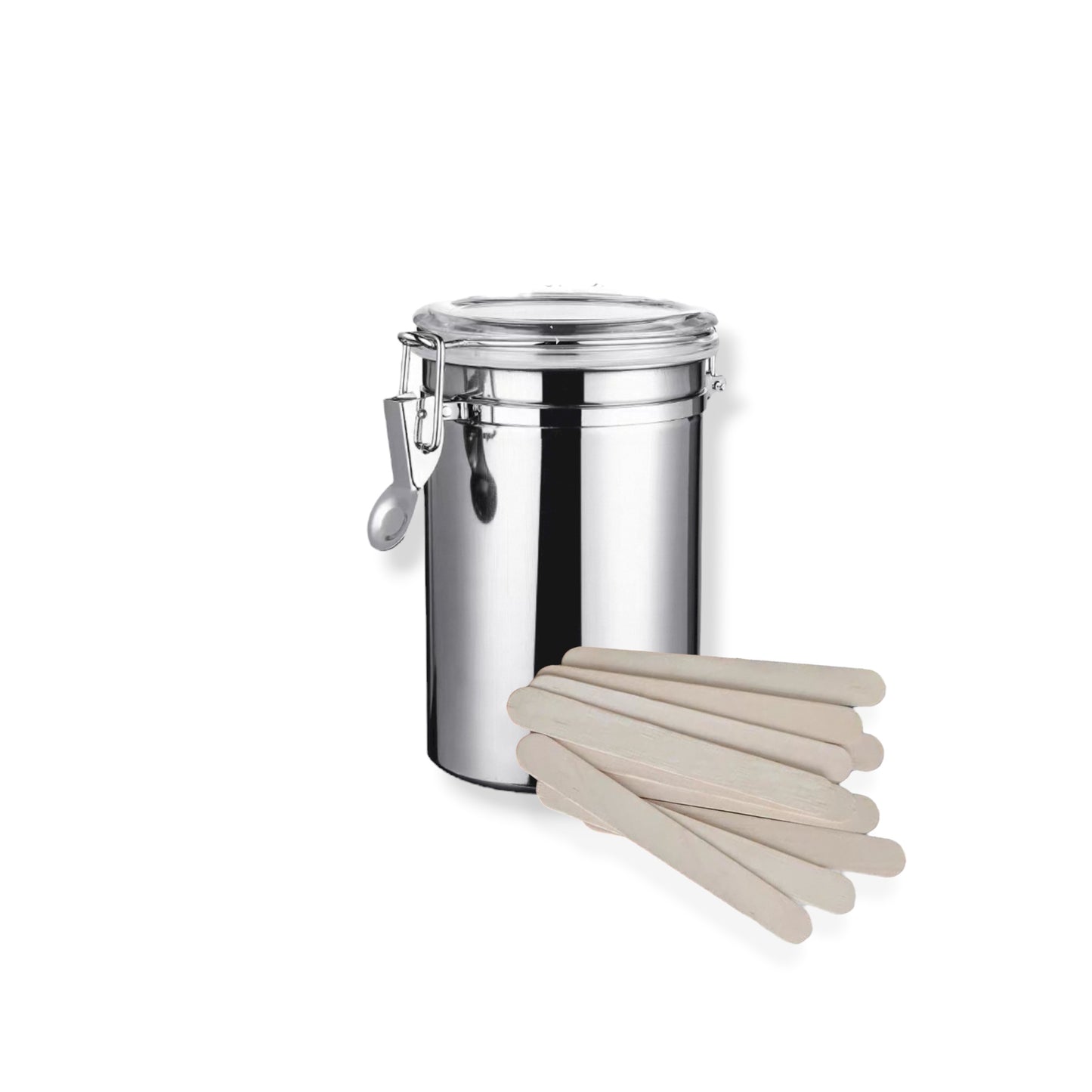 ステンレス製ケース 使い捨てスティック(木製) 150本入り